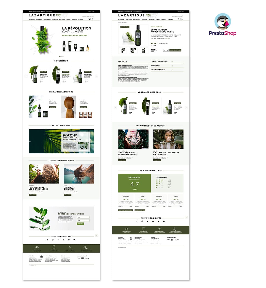 site CMS e-commerce prestashop création maintenance évolution